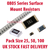 Surface Mount SMD SMT 0805 Series Resistors - 100 330 1K 4.7K 10K OHM IN UK NEW - Image 2